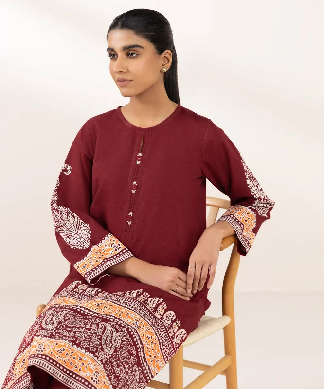 Block Printed Khaddar Shirt