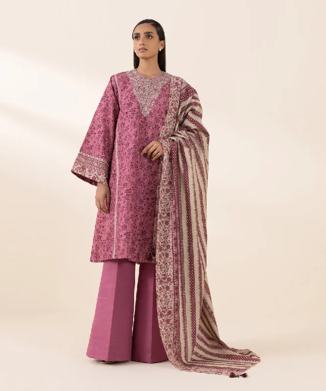 2 Piece - Embroidered Khaddar Suit