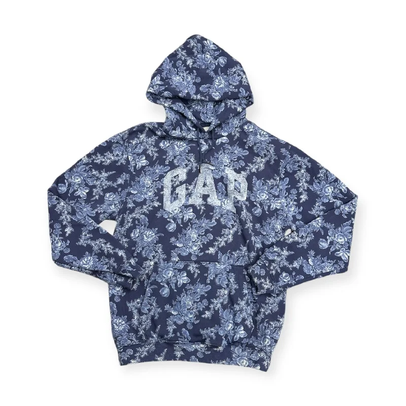 Sweatshirt Hoodie By Gap In Blue & White, Size: S