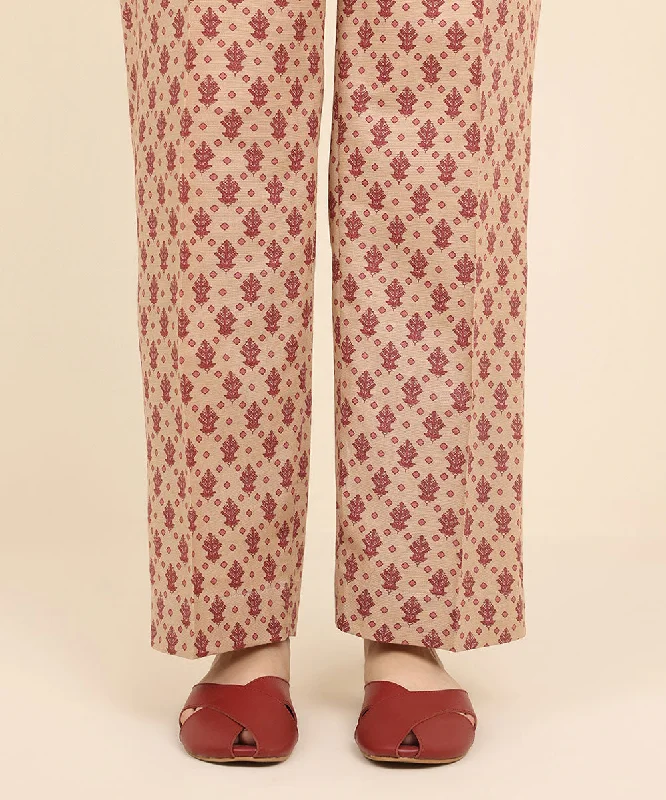 Printed Khaddar Straight Pants