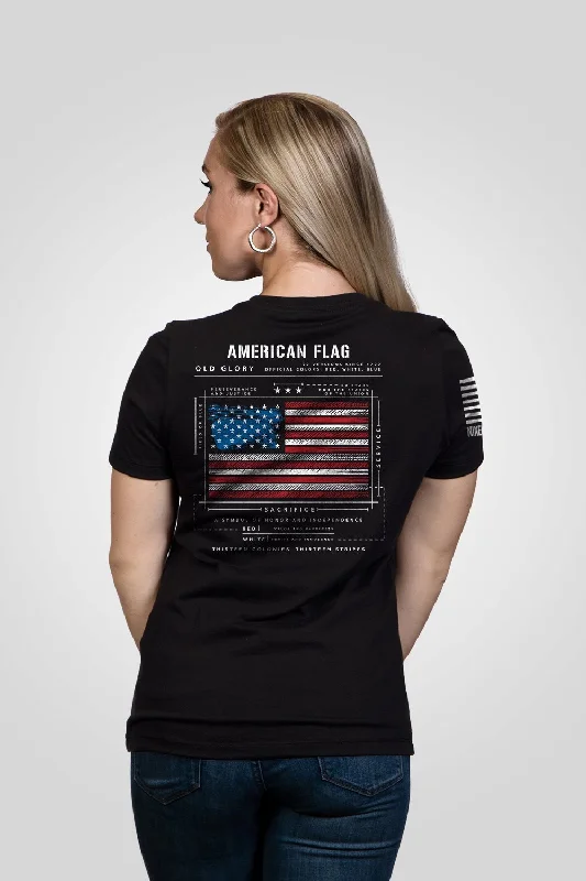 American Flag Schematic - Women's Relaxed Fit V-Neck Shirt