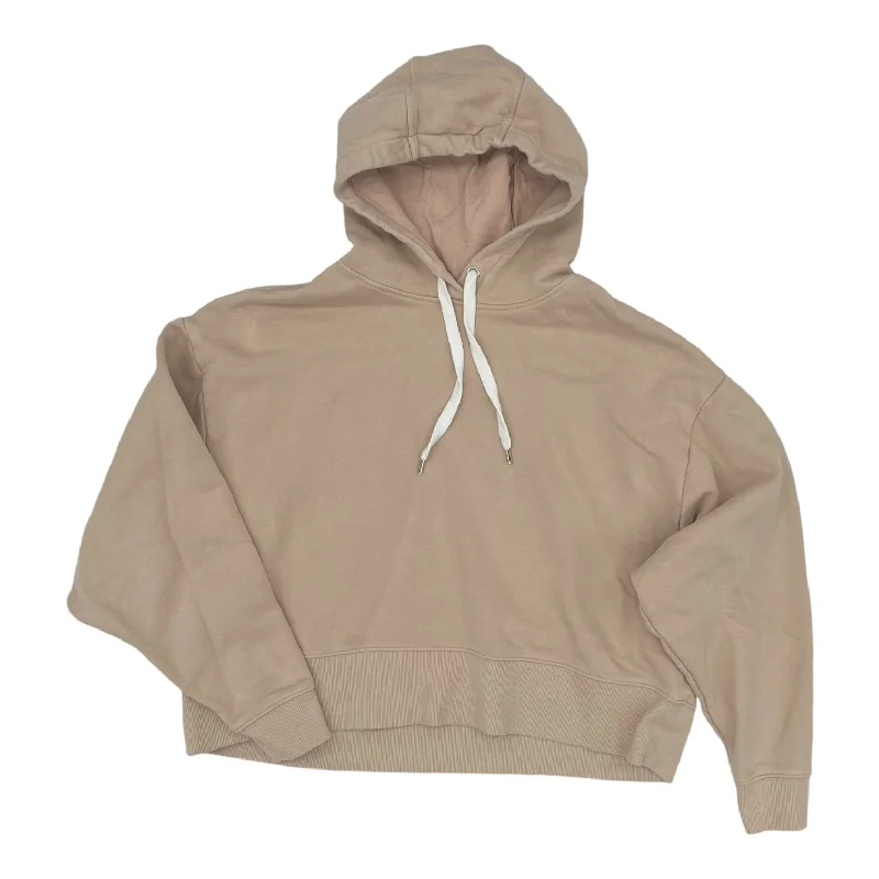 Athletic Sweatshirt Hoodie By Calia In Tan, Size:M