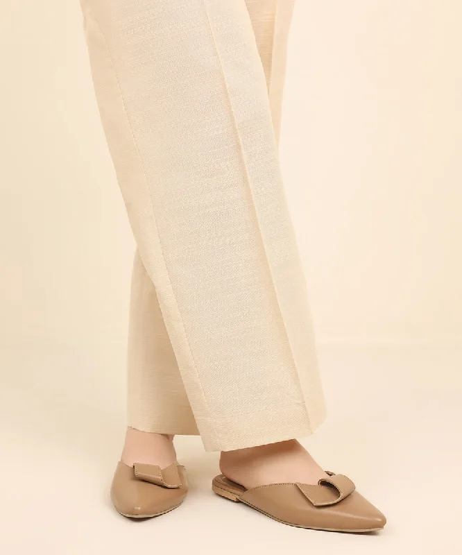 Solid Khaddar Straight Pants