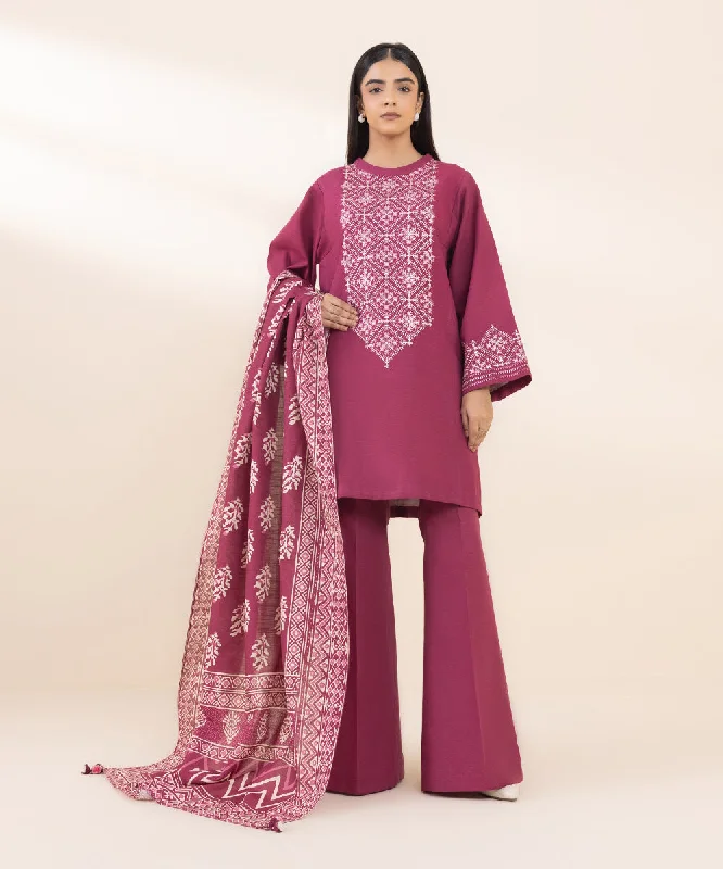 2 Piece - Embroidered Khaddar Suit