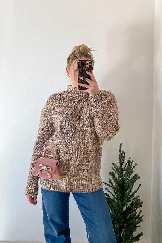 Iris Stitch Mock Neck Sweater