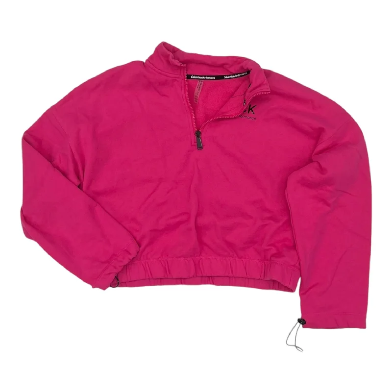 Athletic Sweatshirt Collar By Calvin Klein Performance In Pink, Size:L