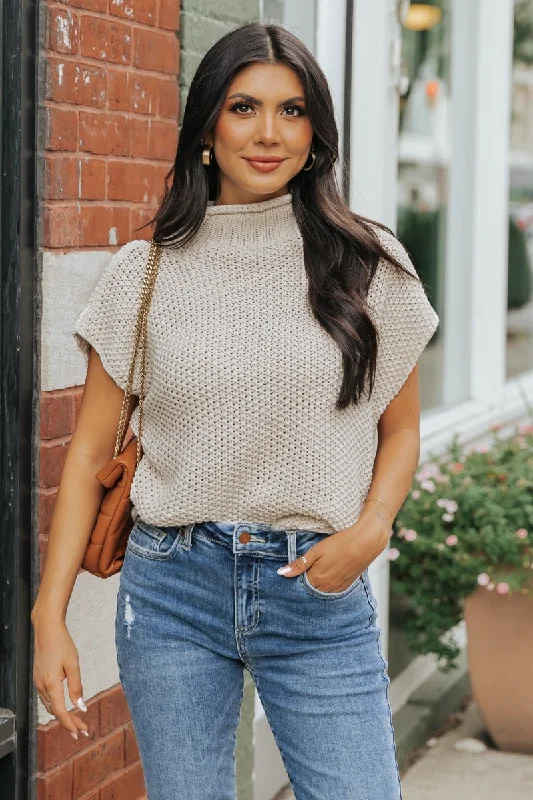 Everyday Classic Mock Neck Sweater - Cream - FINAL SALE