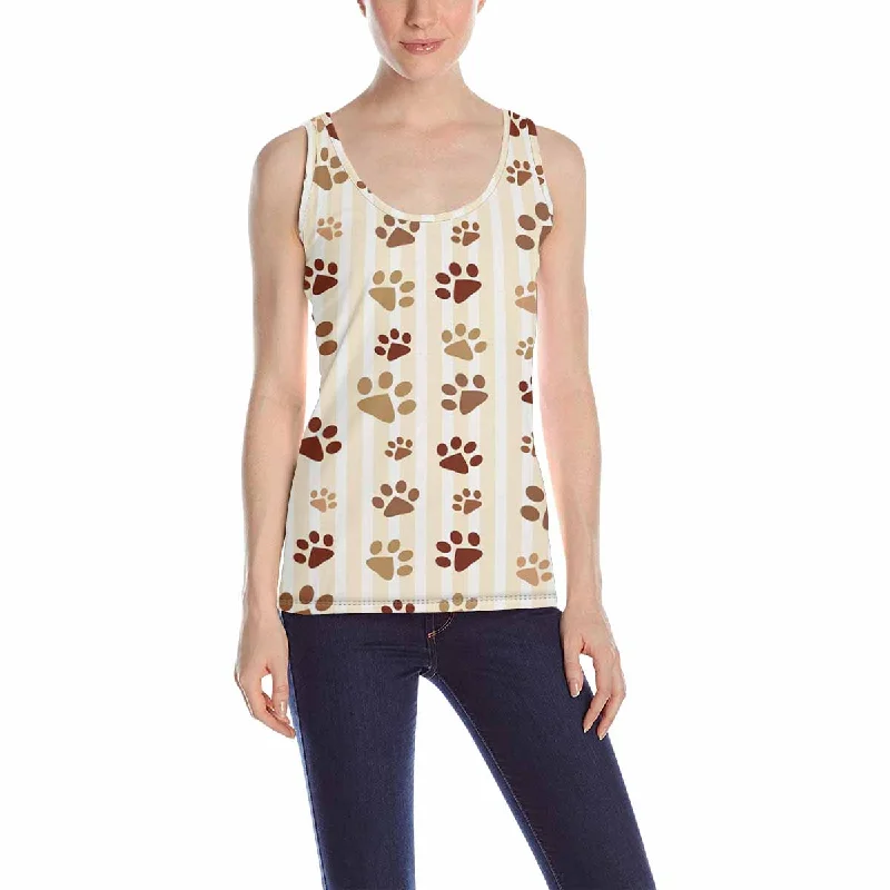 Women's Tank Top print with cute dogs paw pattern