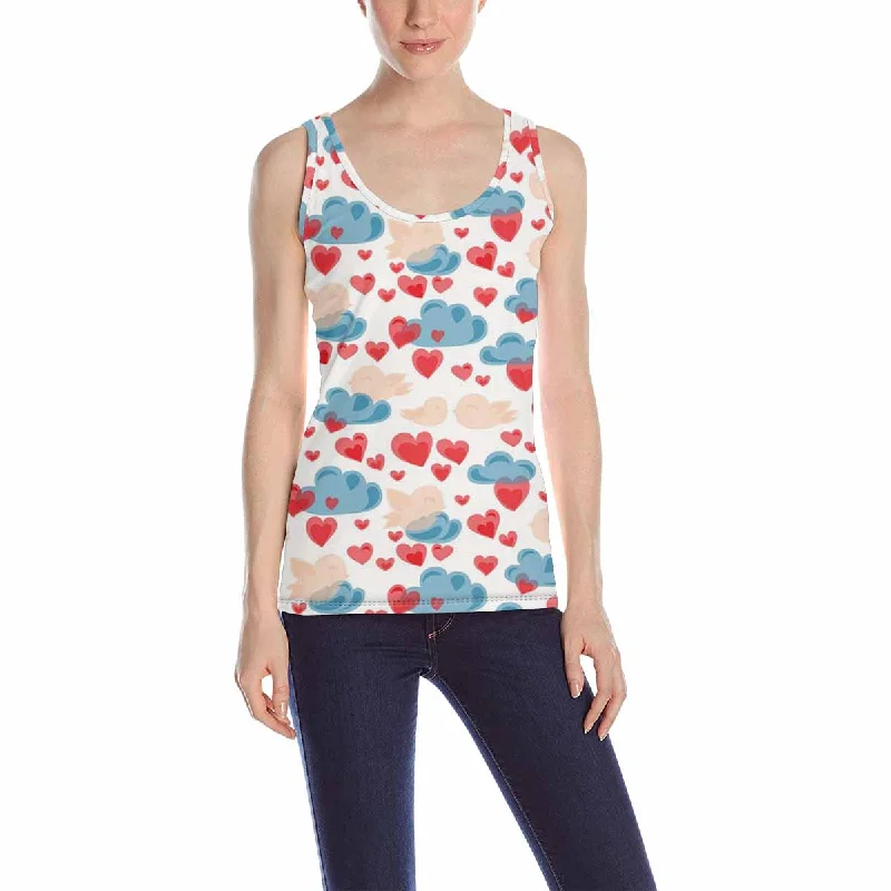 Women's Tank Top print with cute hearts pattern