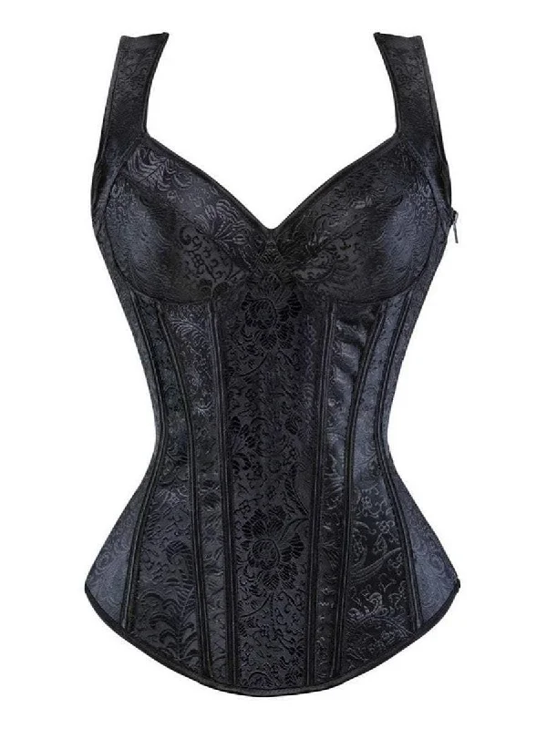 Corset Vest Lace-up Gothic Jacquard