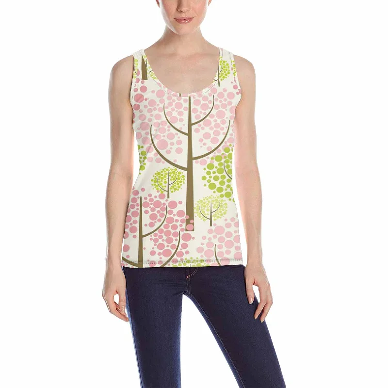 Women's Tank Top print with Spring forest pattern