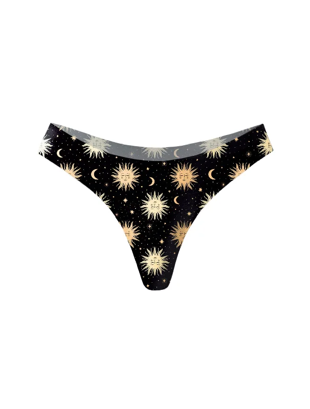 NoShow™ Astro Sun Black Thong