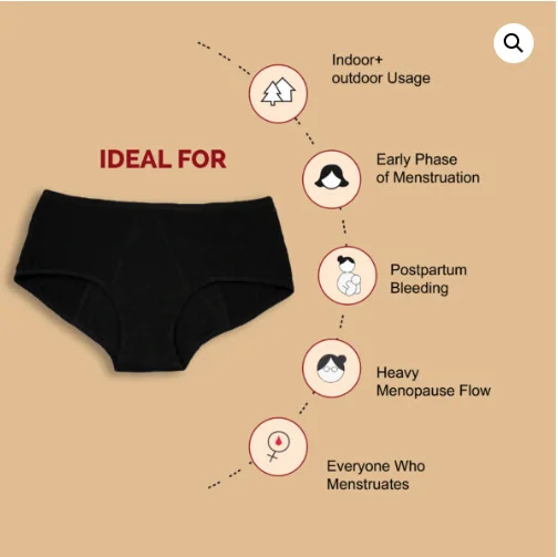 TRIPLE LAYERED LEAK PROOF PERIOD PANTY-BLACK-SKIN