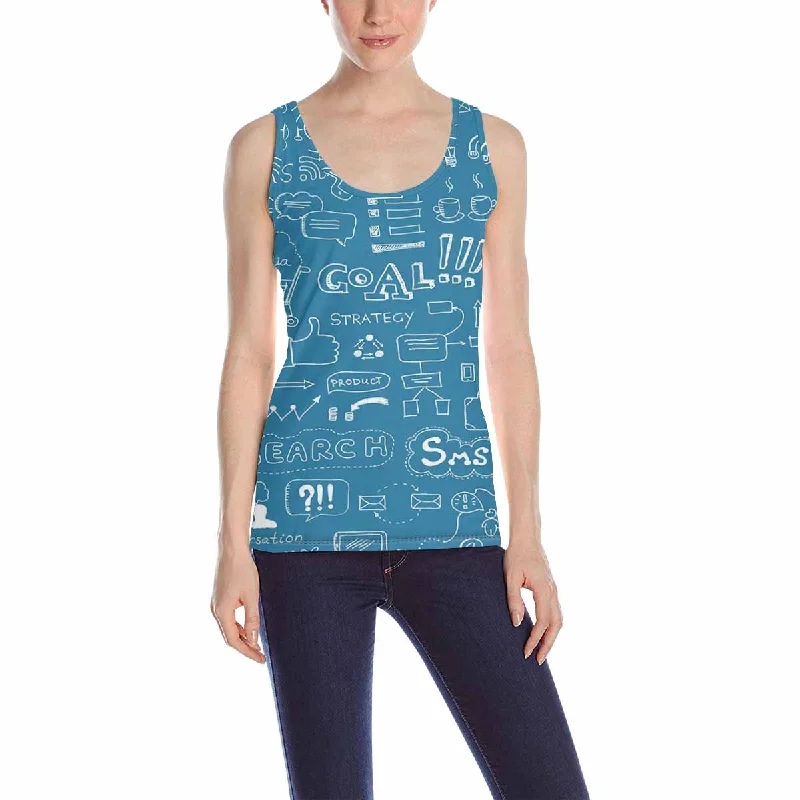 Women's Tank Top print with Brainstorming pattern