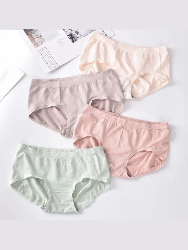 Solid Stretch Cotton Hiphugger Panty