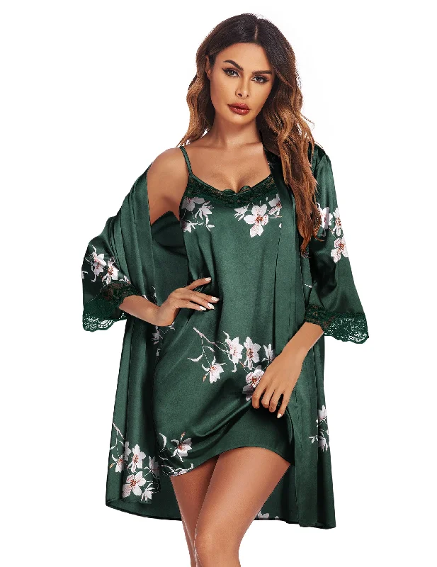 Floral Dark Green