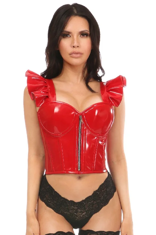 Lavish Red Patent Bustier Top