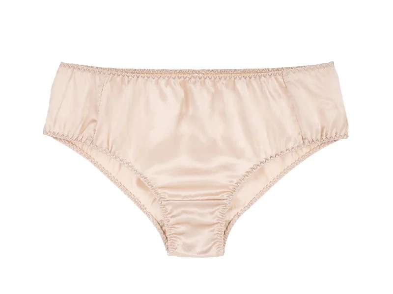 Women Plain Solid Color Silk Panties