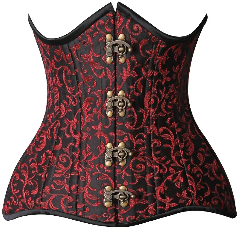 Daisy CURVY Brocade Double Steel Boned Under Bust Corset TD-1201