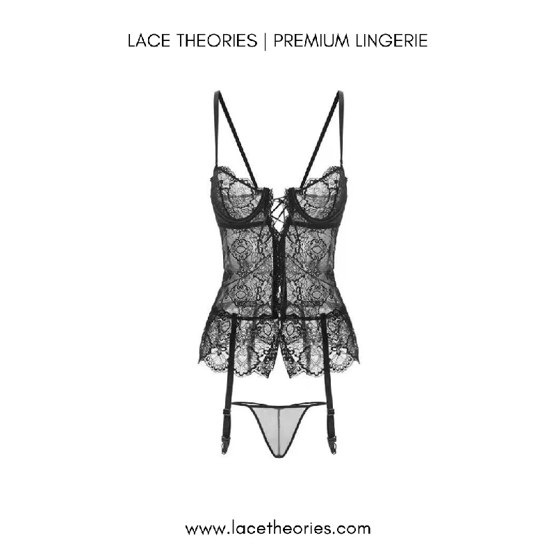 Grania Lace Corset In Black