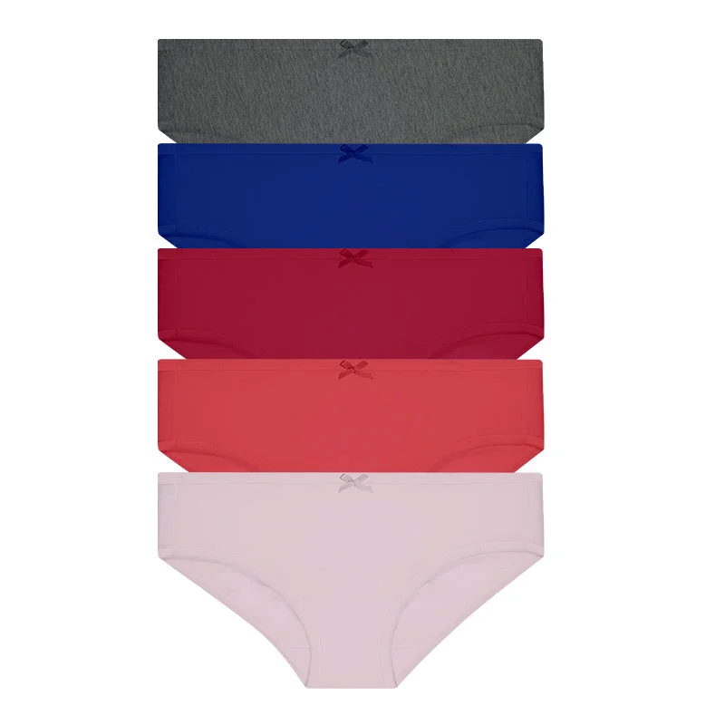 Hush Puppies 5pcs Ladies' Hipster Panties | Cotton Spandex | Basic C | HLU008880AS1