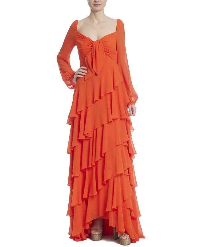 Badgley Mischka Ruffle Gown