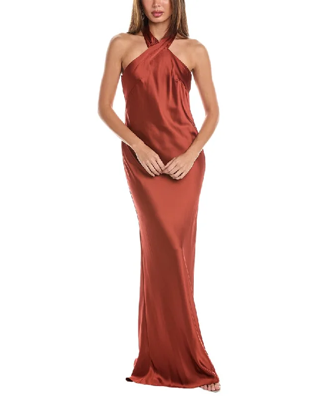 Lovely Satin Halter Gown