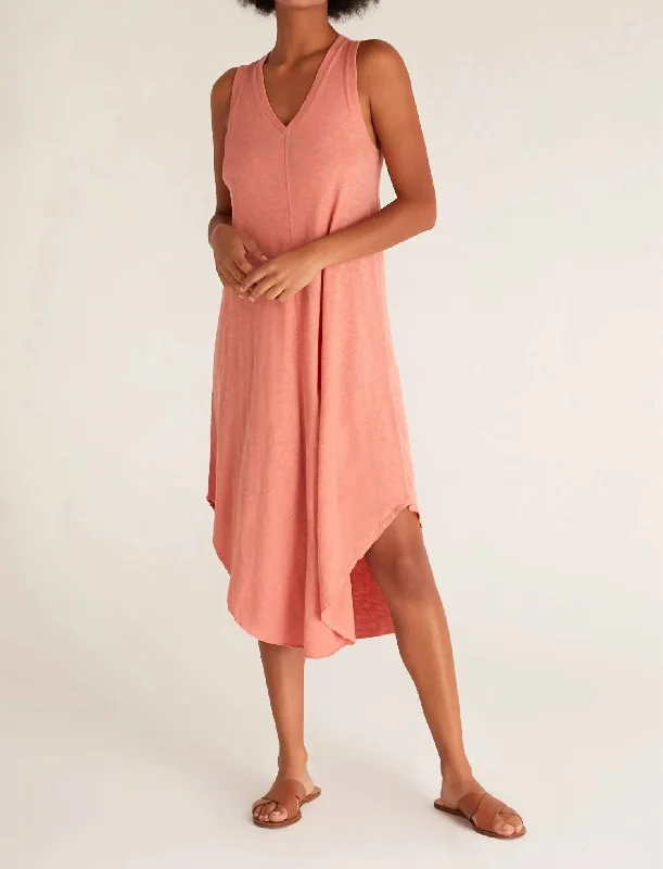 Reverie Midi Dress In Canyon Rose