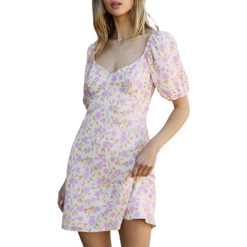 Alaine Floral Mini Dress In Sandstone