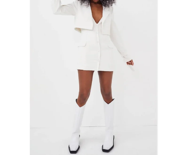 Alysa Blazer Mini Dress In Ivory