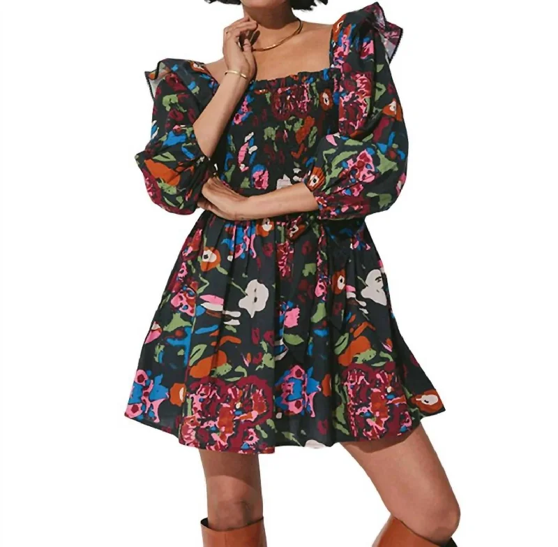 Kira Mini Dress In Garden Floral