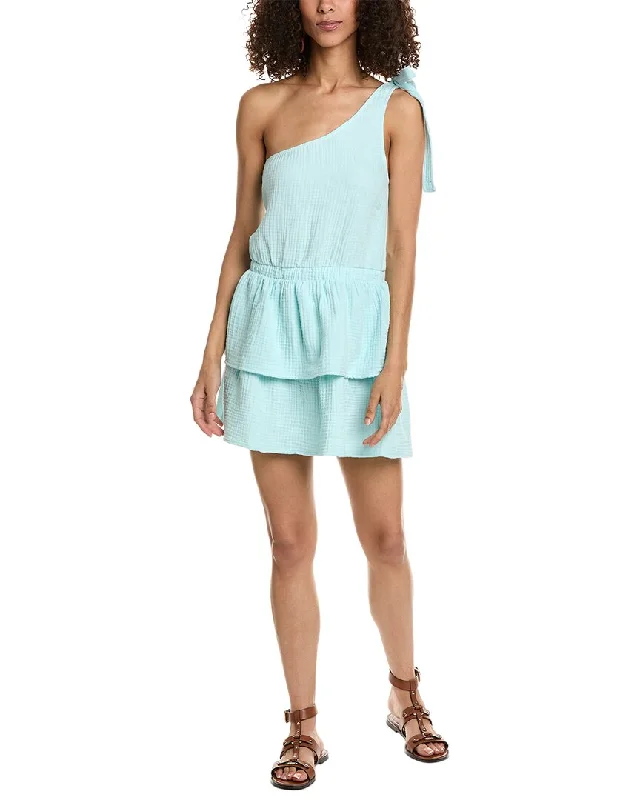 Sol Angeles Crepe One-Shoulder Mini Dress