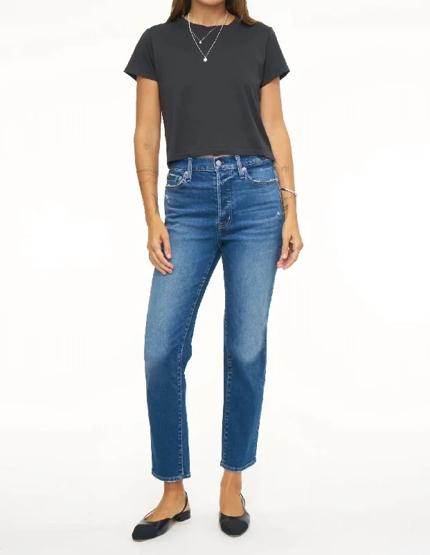 Charlie High Rise Classic Straight Ankle Jean In Pch