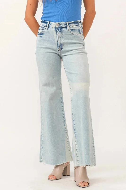 Fiona Tolleson High Rise Wide Leg Jeans In Light Wash