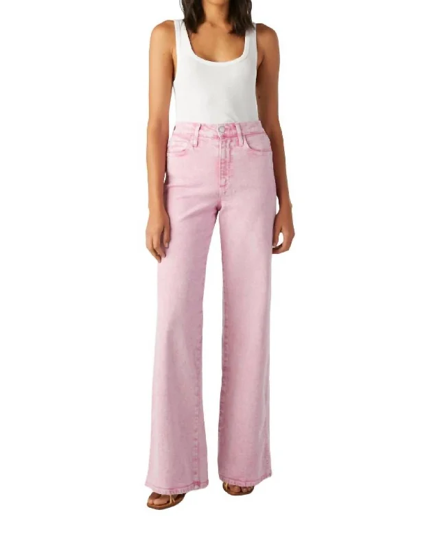 Frida Wide Leg Jeans In Peony