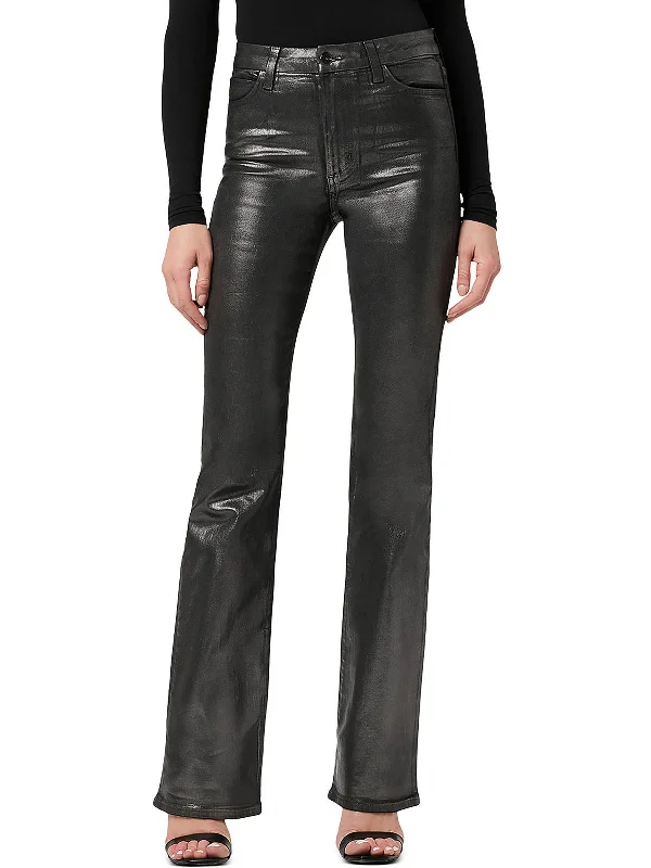 Hi Honey Womens High Rise Metallic Bootcut Jeans