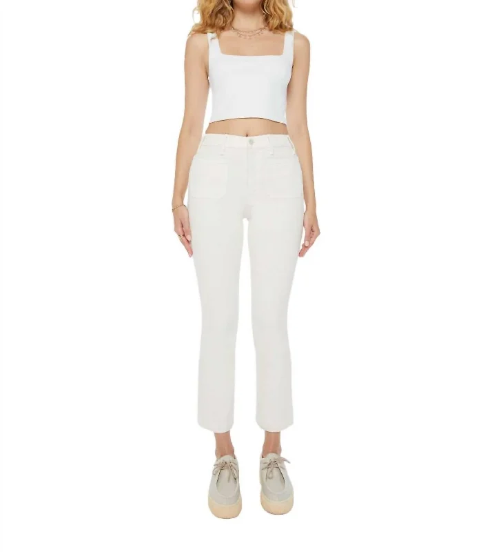 Hustler Patch Pocket Flood Jeans In Cream Puffs