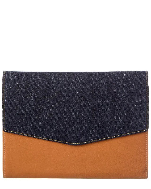 J.McLaughlin Michelle Denim & Leather Clutch