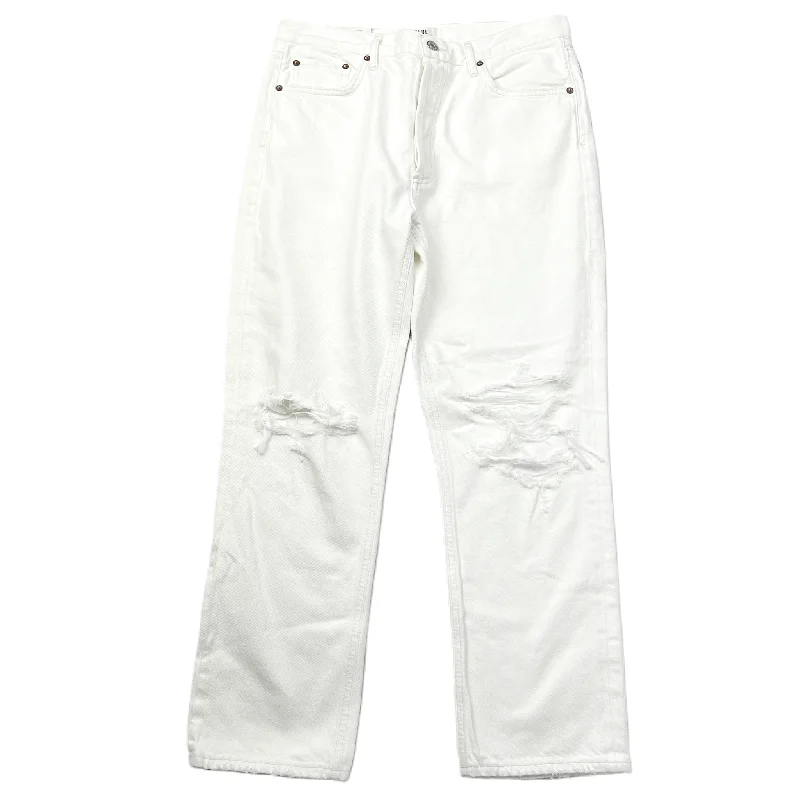 White Denim Jeans Straight By Agolde, Size: 10