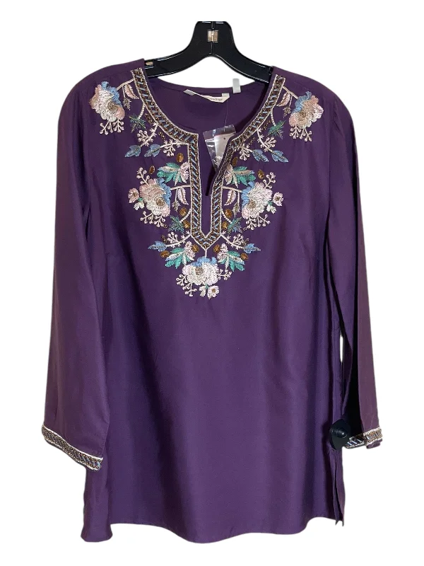 Top 3/4 Sleeve By Soft Surroundings In Purple, Size: S