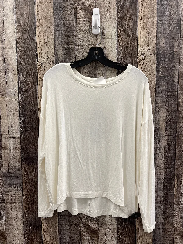 Top Long Sleeve By Banana Republic In Ivory, Size: L