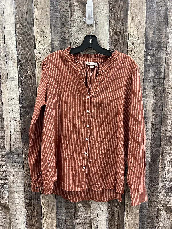 Top Long Sleeve By Knox Rose In Orange, Size: M