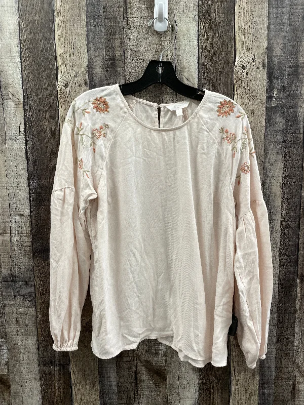 Top Long Sleeve By Lc Lauren Conrad In Pink, Size: L