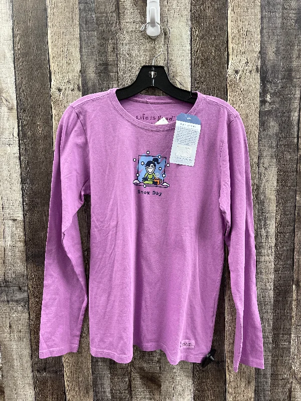 Top Long Sleeve By Life Is Good In Purple, Size: S