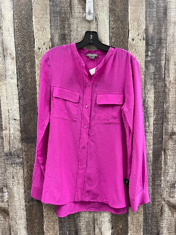 Top Long Sleeve By Vince In Purple, Size: M