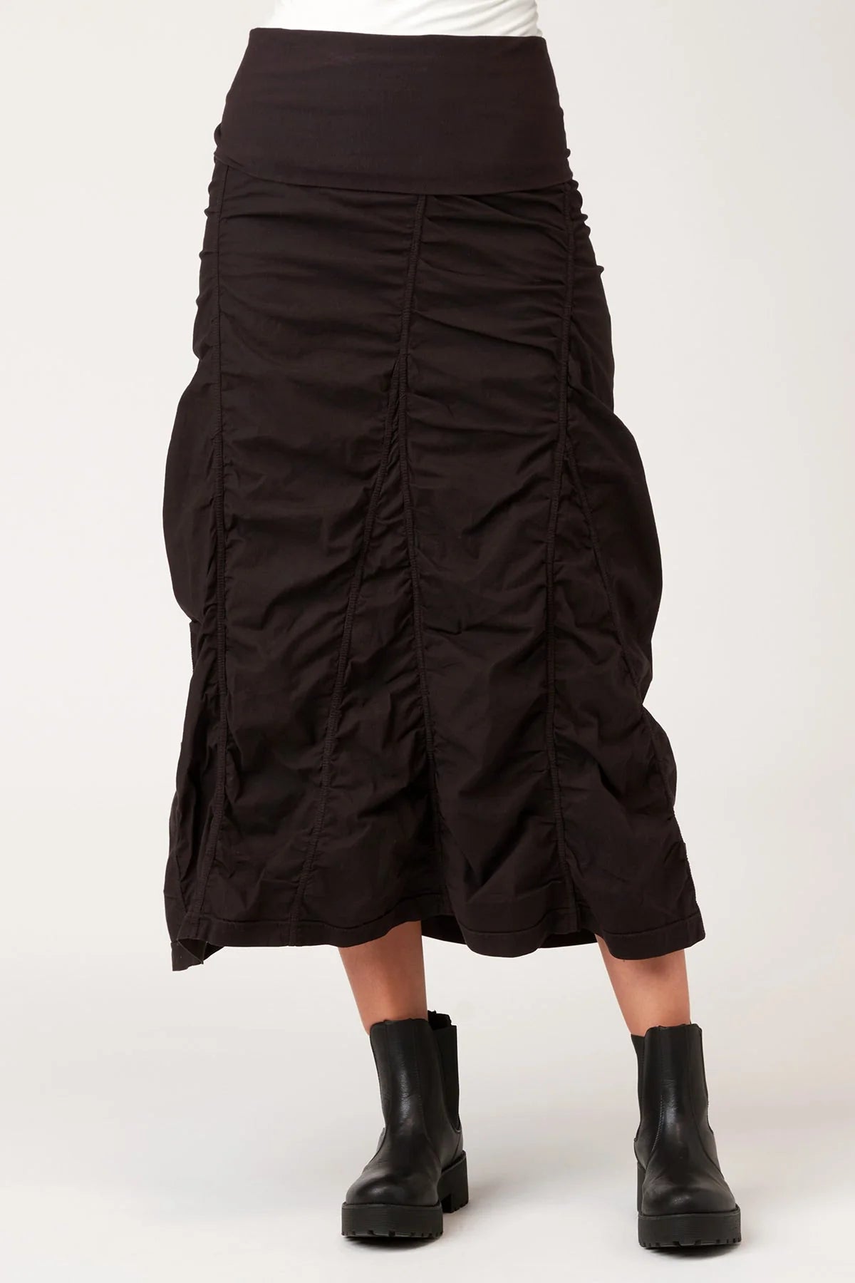 Gored Peasant Skirt - Black