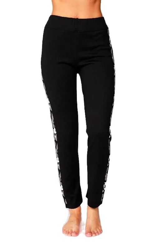 Camo Trim Track Pant In Black