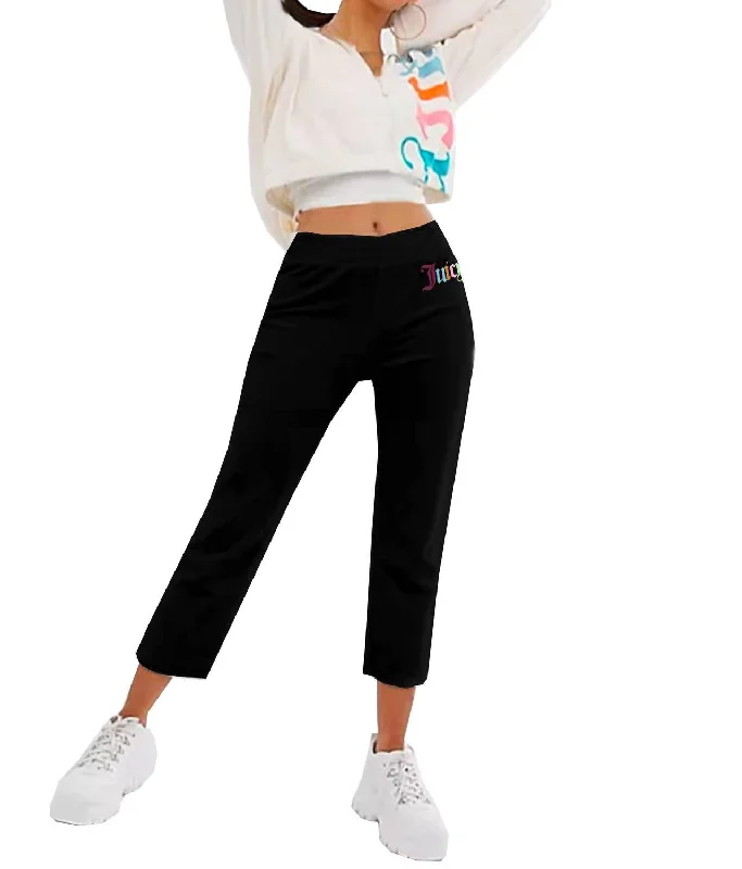 Gothic Juicy Micro Terry Crop Jogger In Black