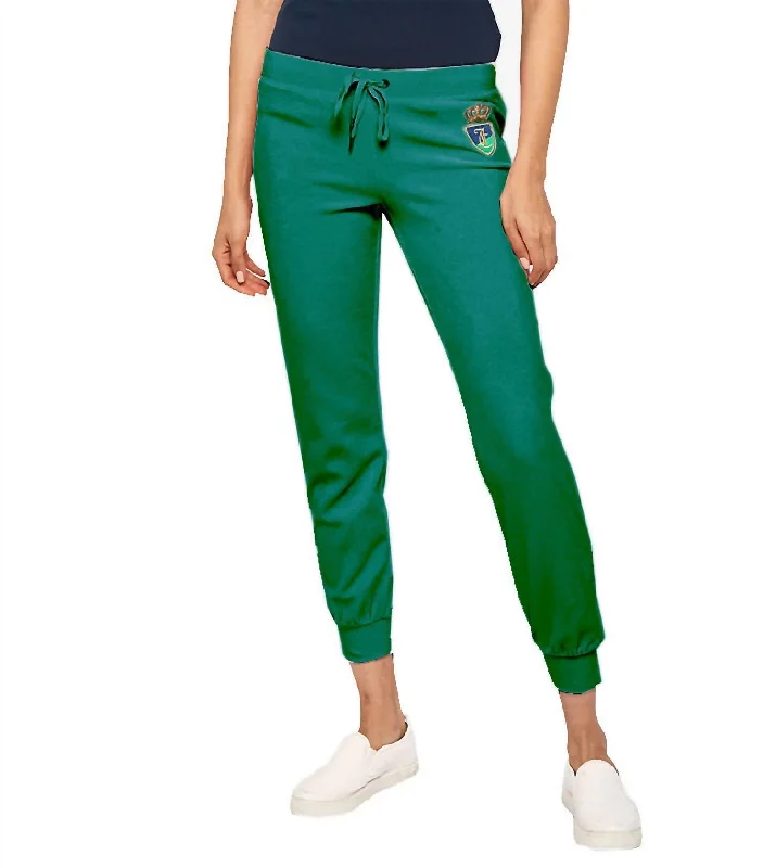 Hatbox Laurex Crest Velour Zuma Pants In Green