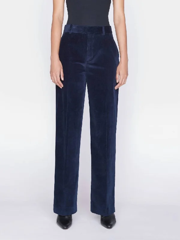 High Rise Relaxed Cord Trouser In Navy